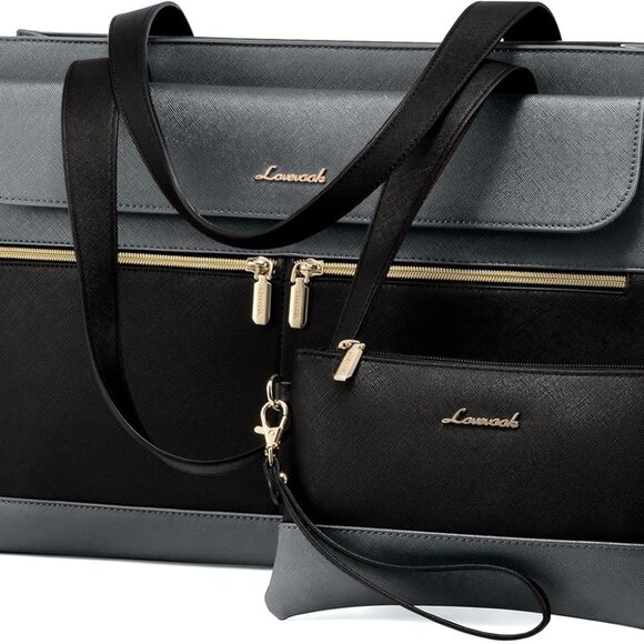 Laptop Tote for Women - 15.6 Inch Professional Leather Computer Briefcase - Wate - Picture 1 of 8